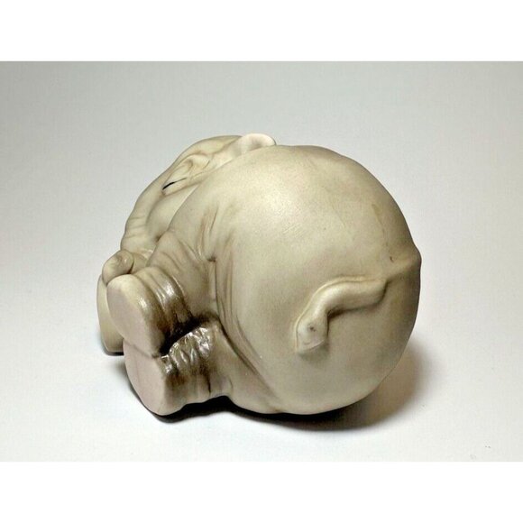 Sleeping Elephant Ceramic Artaffects Grey Napping Trunk Curled Up 1990 - Picture 3 of 8